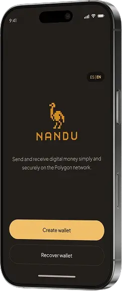 Nandu app: create or recover a wallet