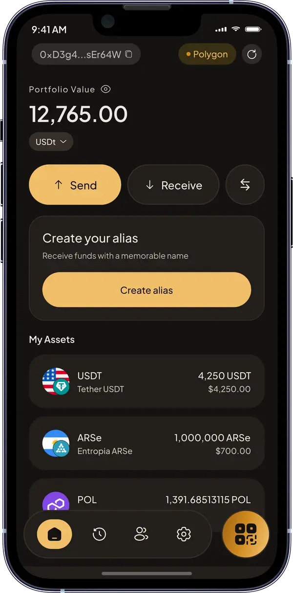 Nandu app: portfolio value and list of assets